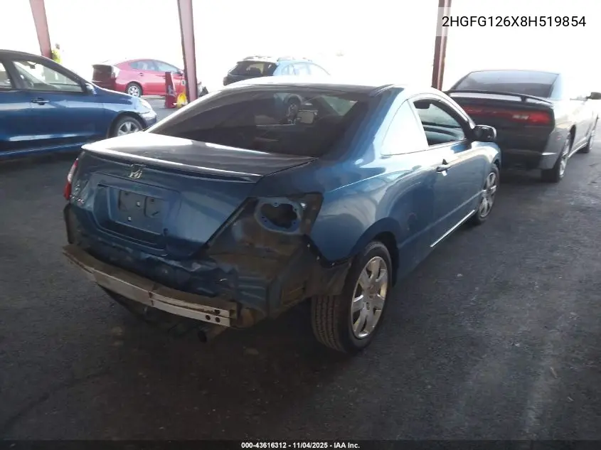 2HGFG126X8H519854 2008 Honda Civic Lx