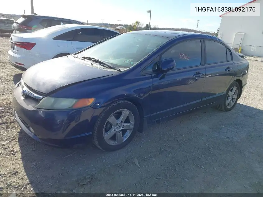 1HGFA16838L092176 2008 Honda Civic Ex