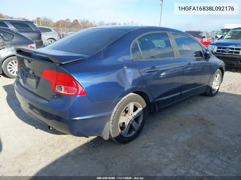 1HGFA16838L092176 2008 Honda Civic Ex