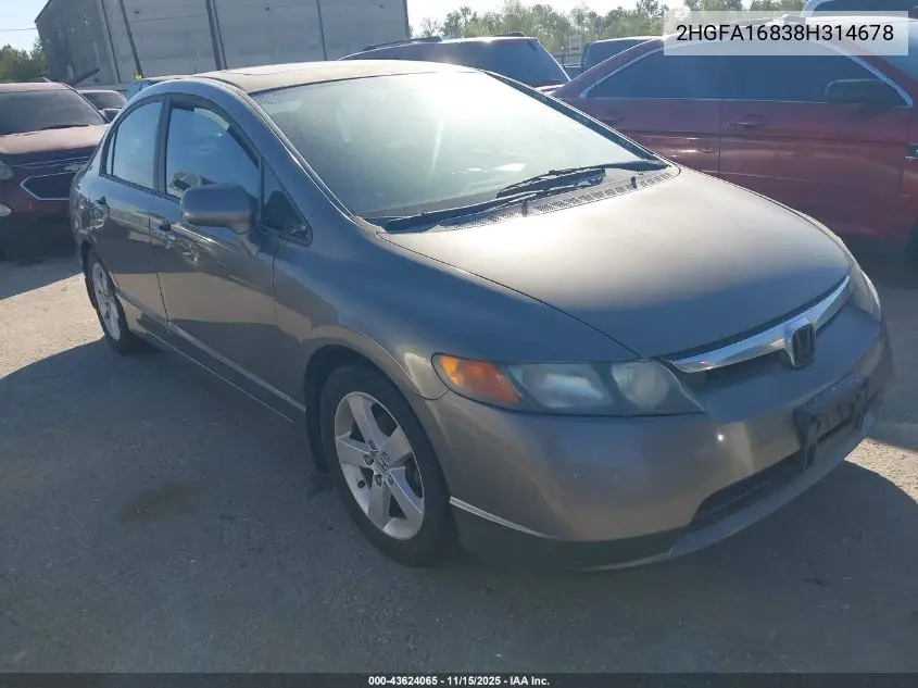 2HGFA16838H314678 2008 Honda Civic Ex