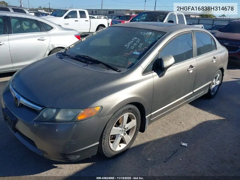2HGFA16838H314678 2008 Honda Civic Ex