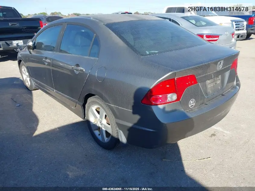 2HGFA16838H314678 2008 Honda Civic Ex