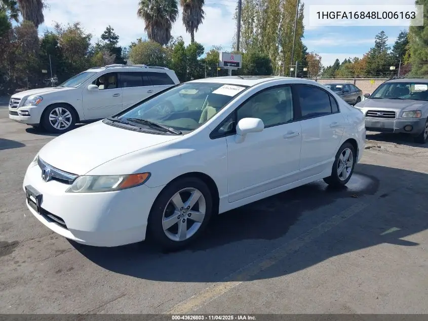 1HGFA16848L006163 2008 Honda Civic Ex