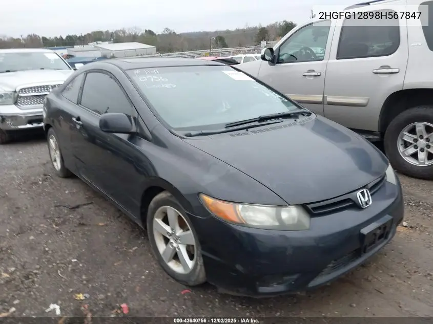 2HGFG12898H567847 2008 Honda Civic Ex