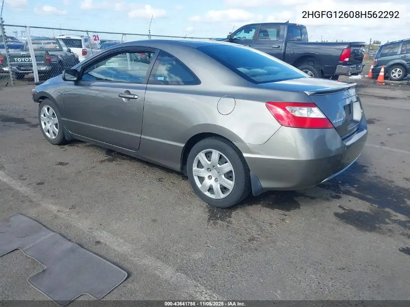 2HGFG12608H562292 2008 Honda Civic Lx
