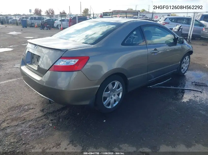 2HGFG12608H562292 2008 Honda Civic Lx