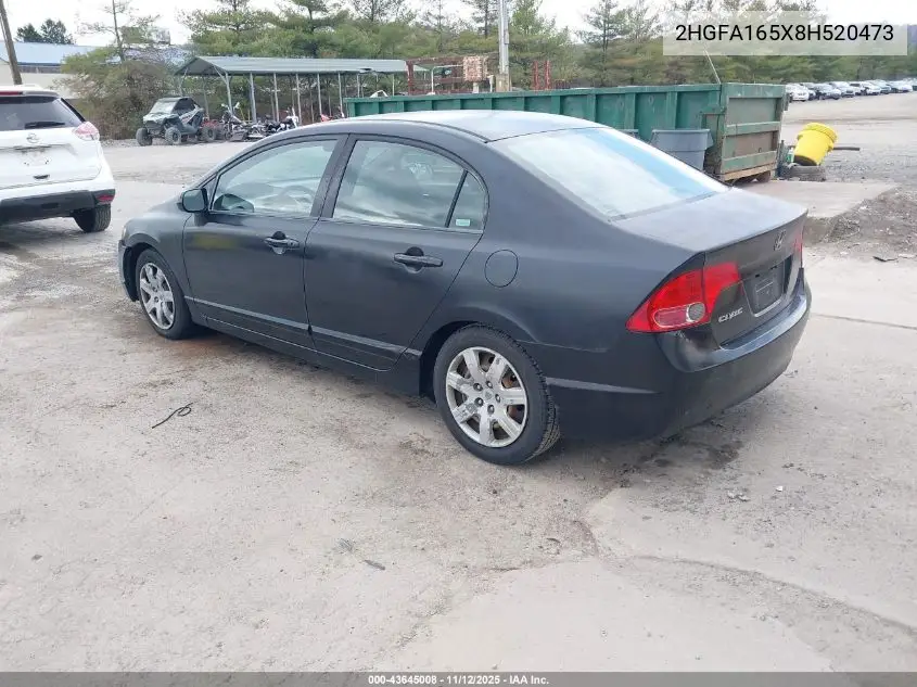 2HGFA165X8H520473 2008 Honda Civic Lx