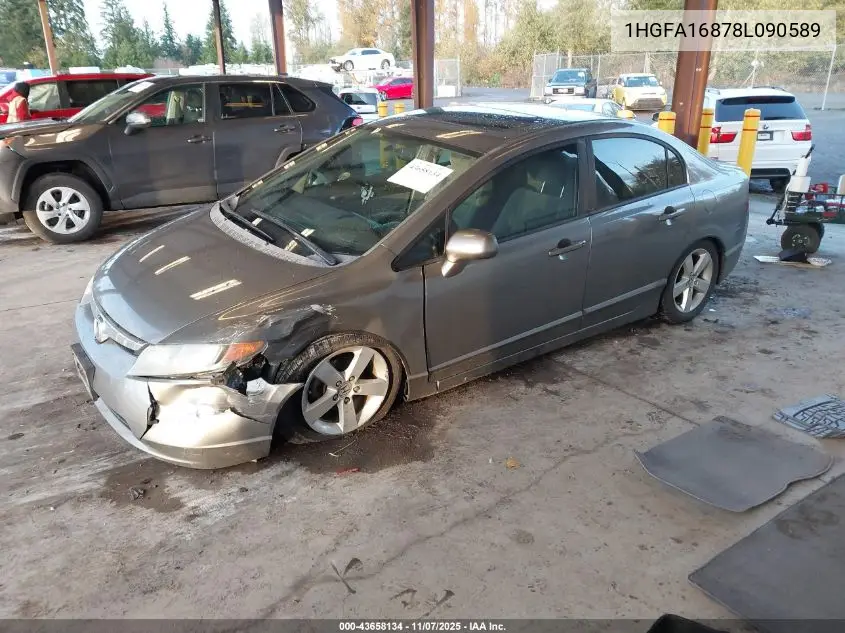 1HGFA16878L090589 2008 Honda Civic Ex