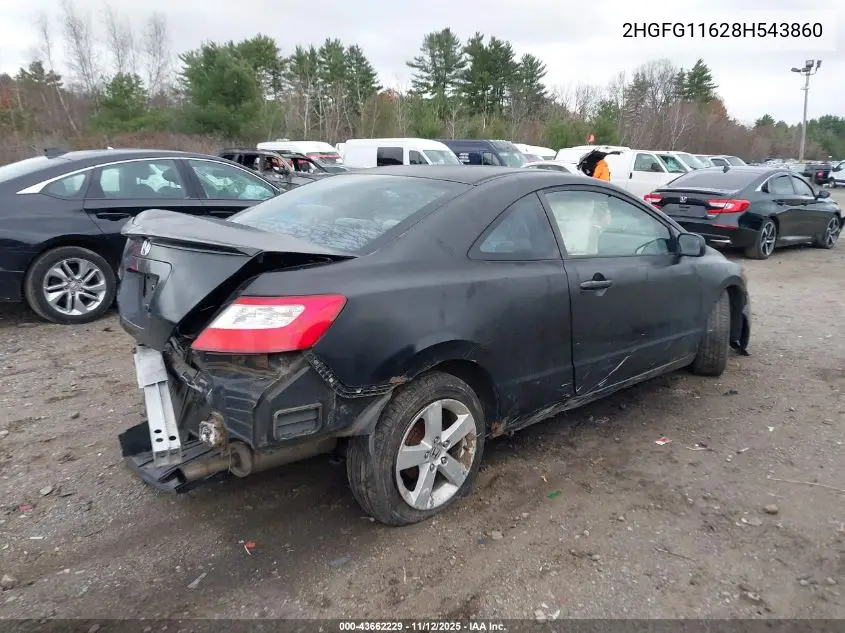 2HGFG11628H543860 2008 Honda Civic Lx