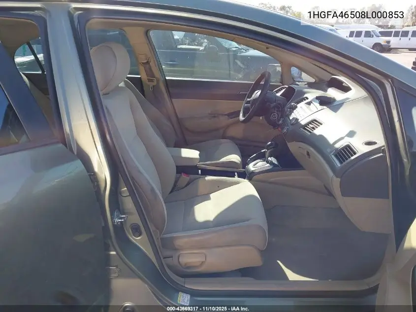 1HGFA46508L000853 2008 Honda Civic Gx