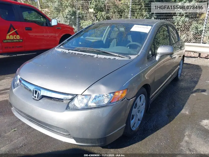 1HGFA15548L073496 2008 Honda Civic Lx