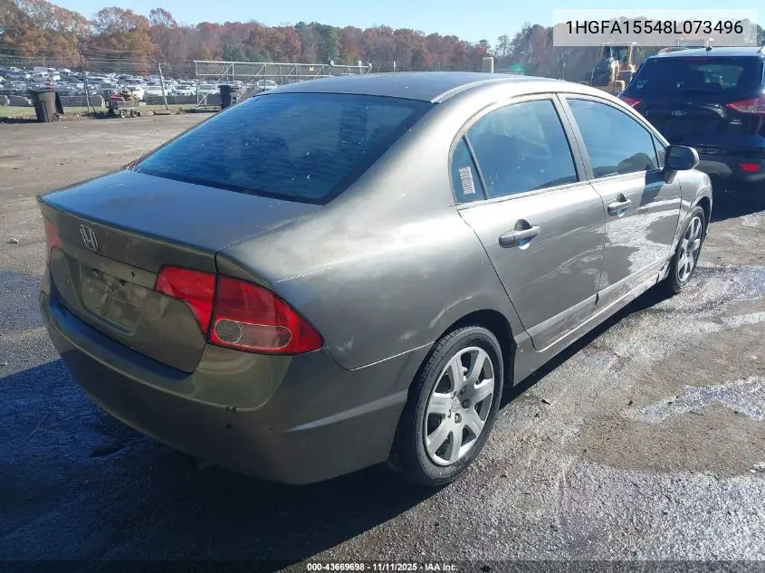 1HGFA15548L073496 2008 Honda Civic Lx