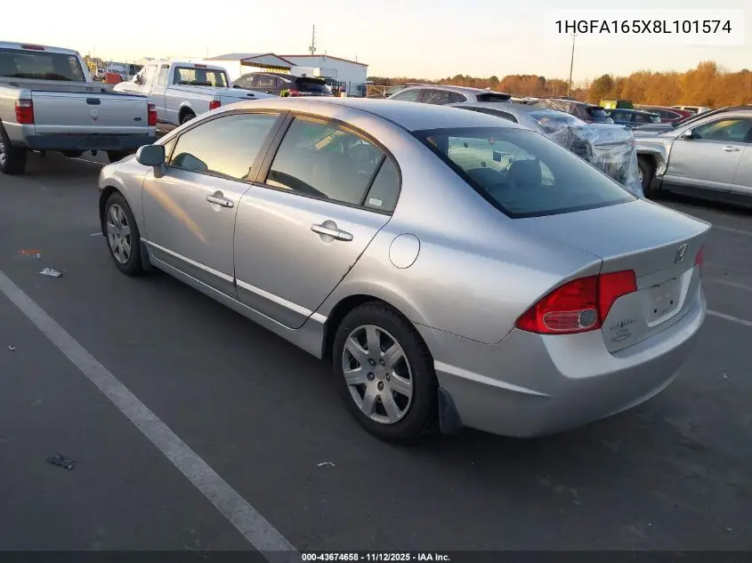 1HGFA165X8L101574 2008 Honda Civic Lx