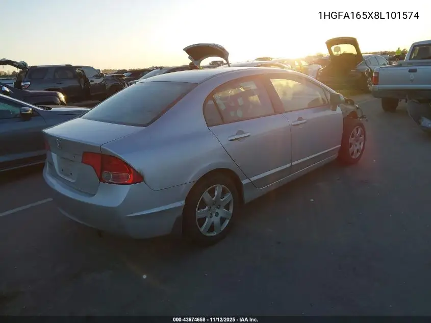 1HGFA165X8L101574 2008 Honda Civic Lx