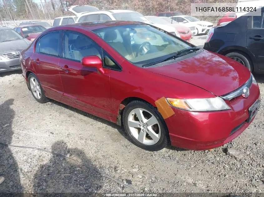 1HGFA16858L114324 2008 Honda Civic Ex