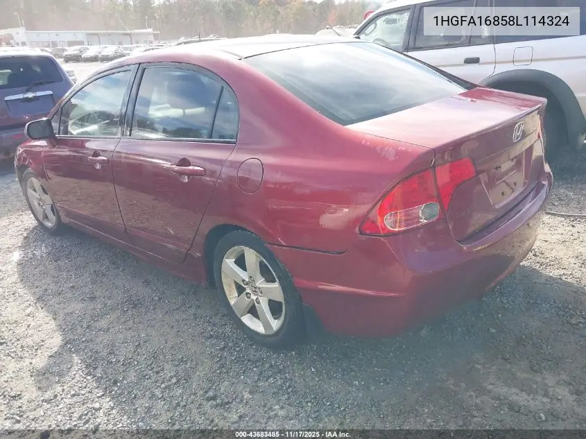 1HGFA16858L114324 2008 Honda Civic Ex