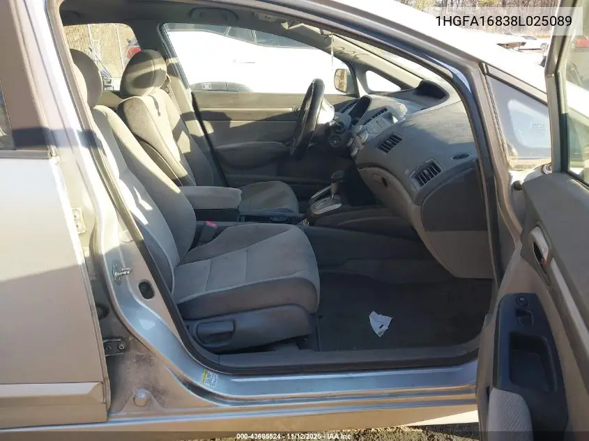 1HGFA16838L025089 2008 Honda Civic Ex