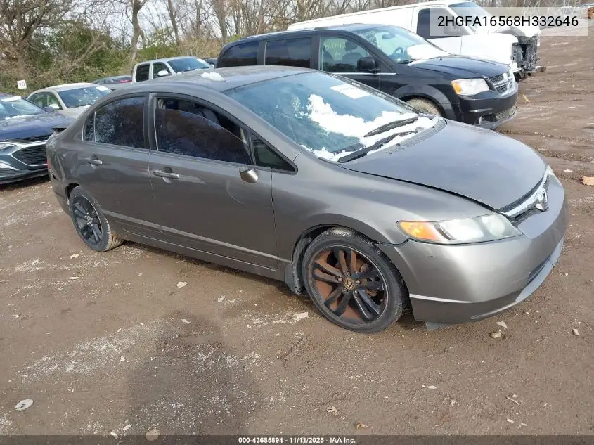 2HGFA16568H332646 2008 Honda Civic Lx