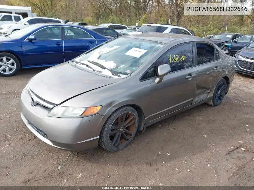 2HGFA16568H332646 2008 Honda Civic Lx