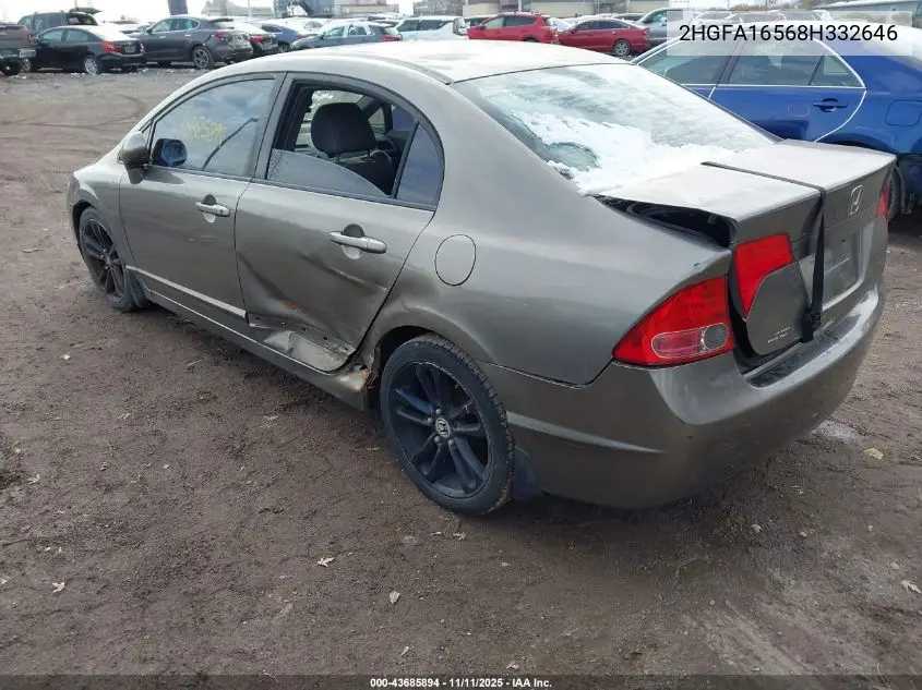 2HGFA16568H332646 2008 Honda Civic Lx