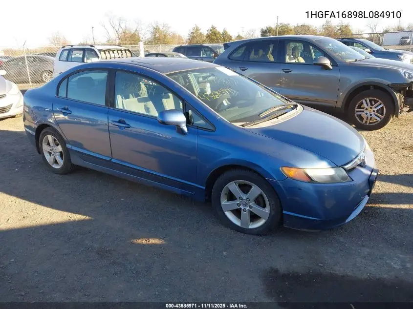 1HGFA16898L084910 2008 Honda Civic Ex