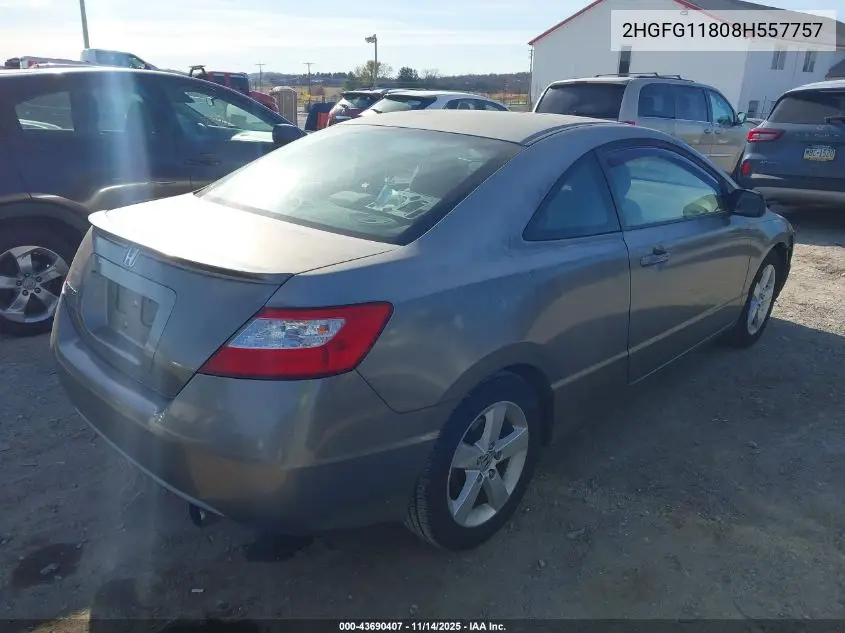 2HGFG11808H557757 2008 Honda Civic Ex