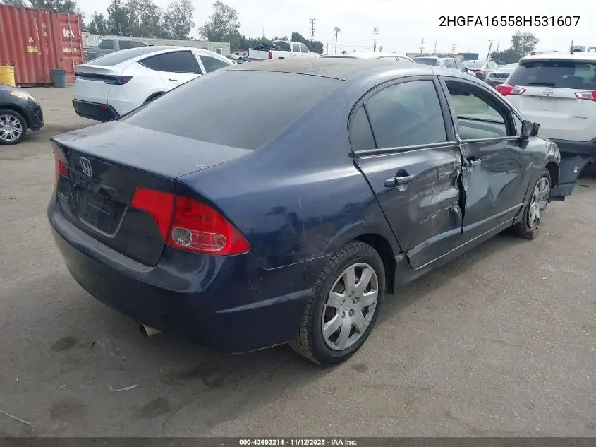 2HGFA16558H531607 2008 Honda Civic Lx