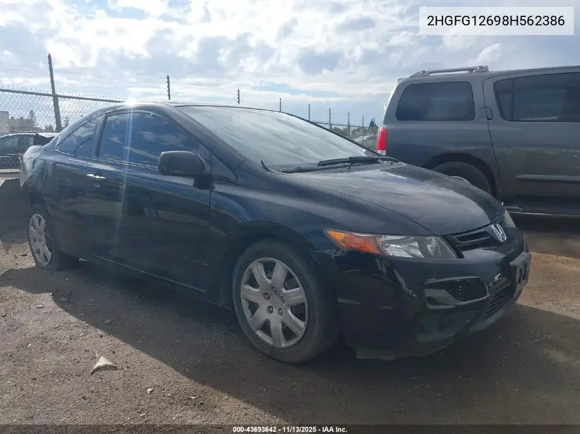 2HGFG12698H562386 2008 Honda Civic Lx