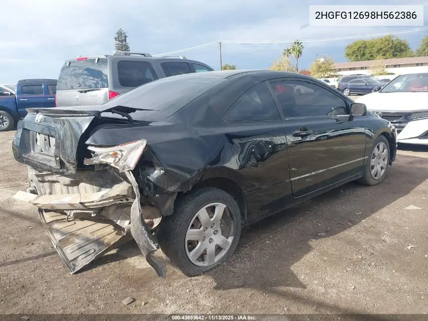 2HGFG12698H562386 2008 Honda Civic Lx