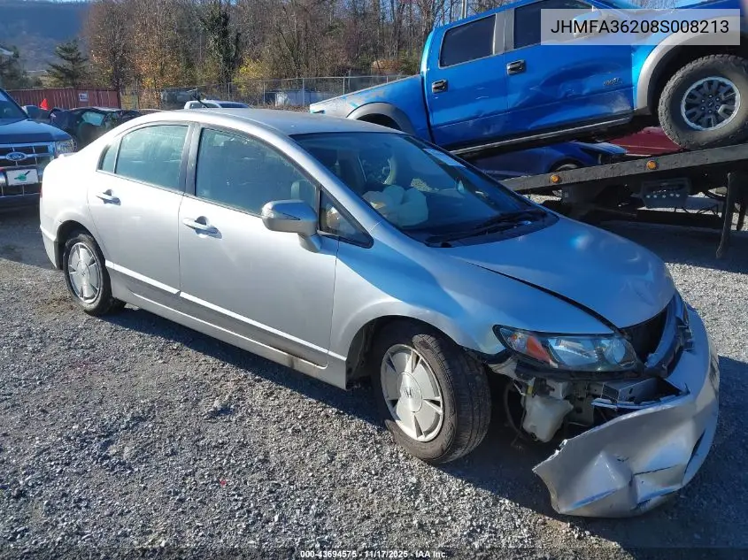 JHMFA36208S008213 2008 Honda Civic Hybrid