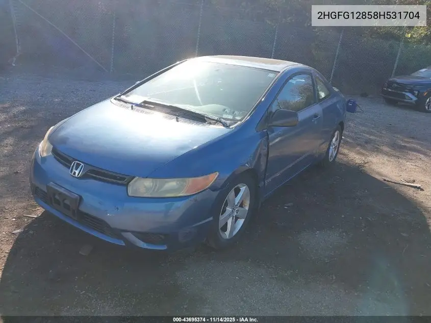 2HGFG12858H531704 2008 Honda Civic Ex