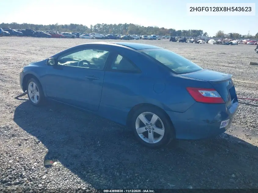 2HGFG128X8H543623 2008 Honda Civic Ex