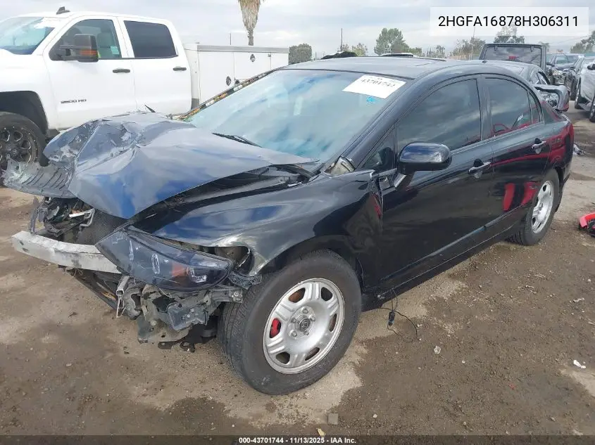 2HGFA16878H306311 2008 Honda Civic Ex