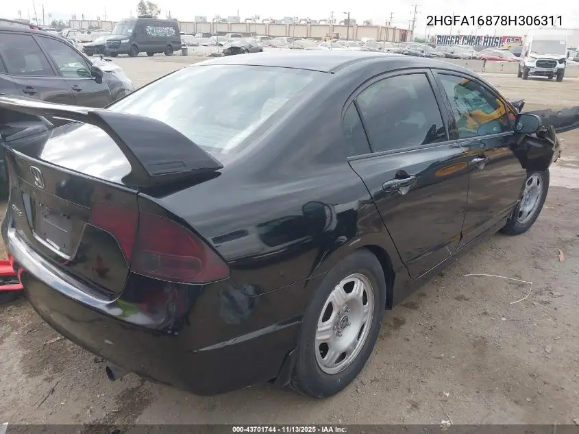 2HGFA16878H306311 2008 Honda Civic Ex