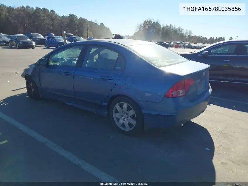 1HGFA16578L035856 2008 Honda Civic Lx