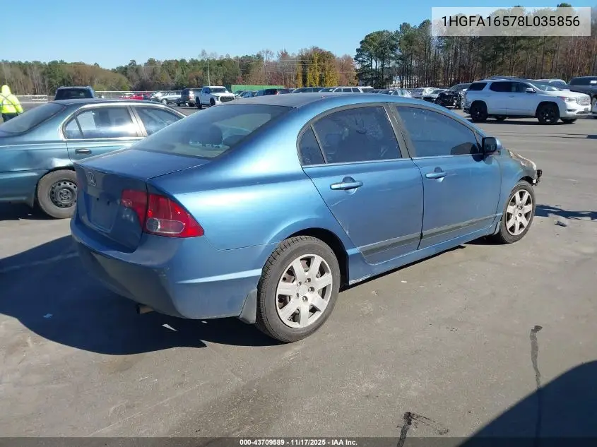 1HGFA16578L035856 2008 Honda Civic Lx