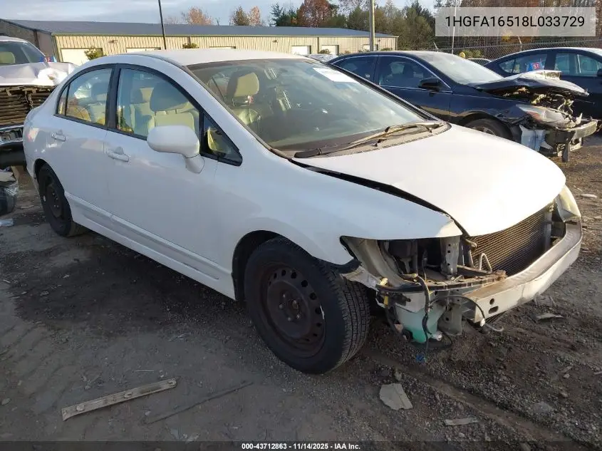 1HGFA16518L033729 2008 Honda Civic Lx
