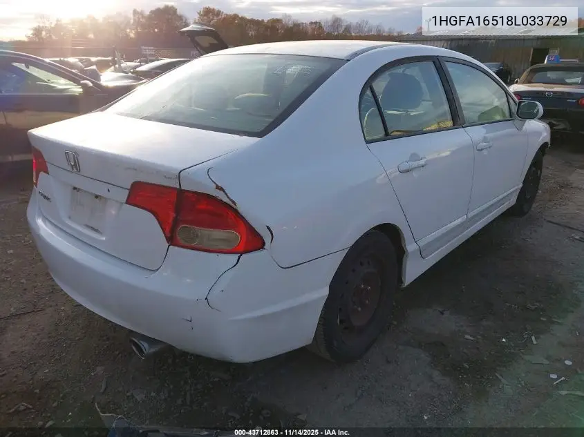 1HGFA16518L033729 2008 Honda Civic Lx
