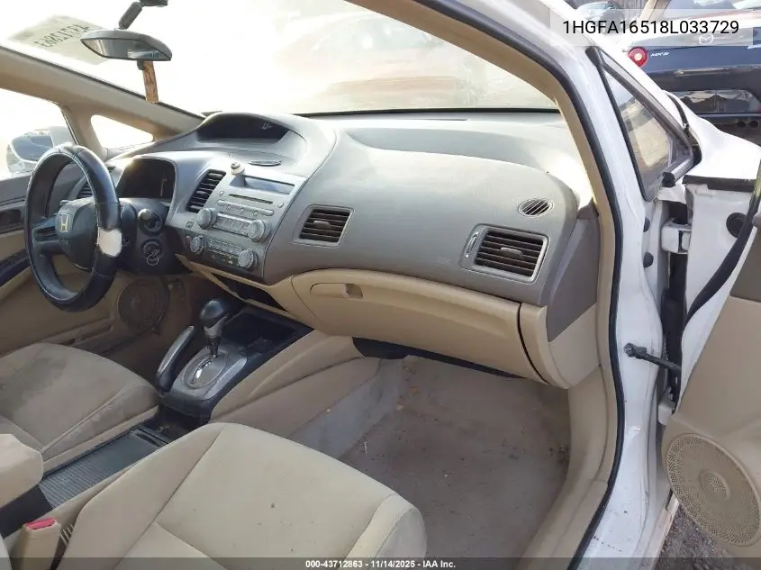 1HGFA16518L033729 2008 Honda Civic Lx