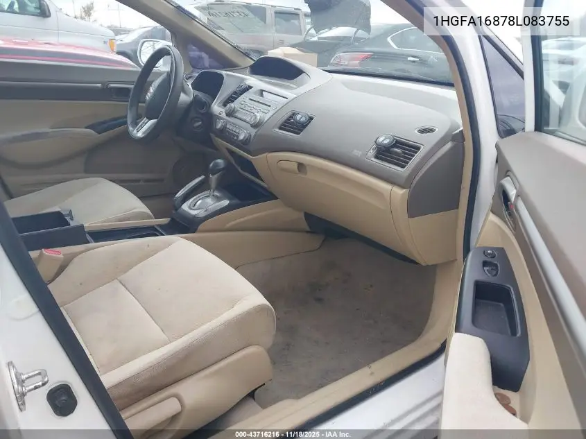 1HGFA16878L083755 2008 Honda Civic Ex