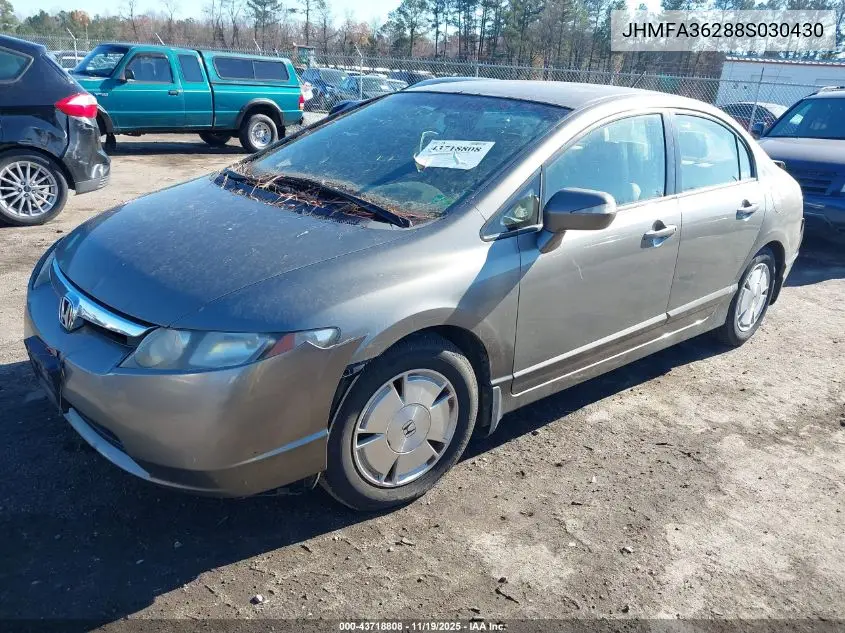 JHMFA36288S030430 2008 Honda Civic Hybrid