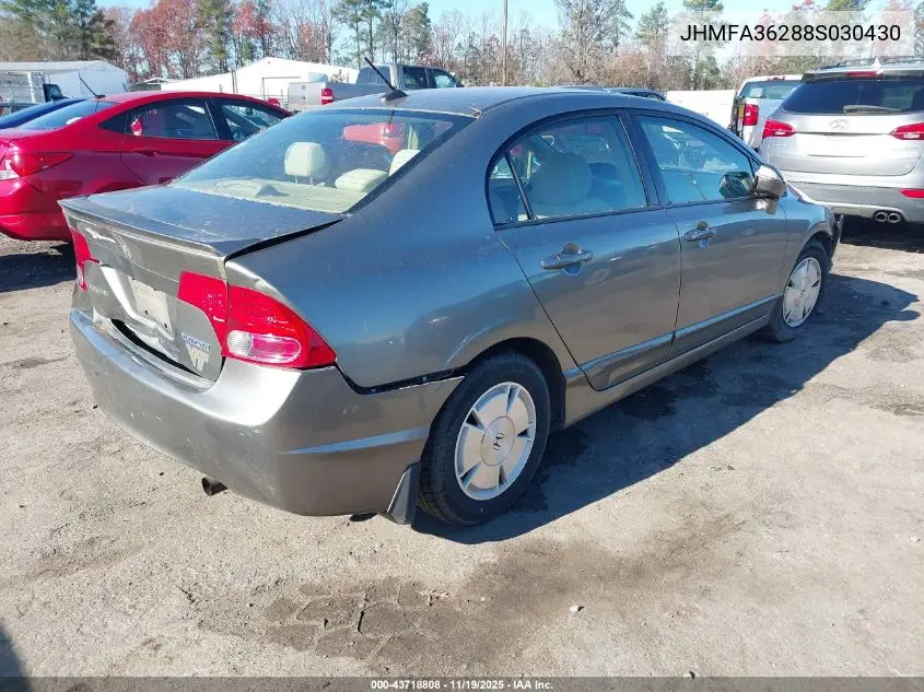 JHMFA36288S030430 2008 Honda Civic Hybrid