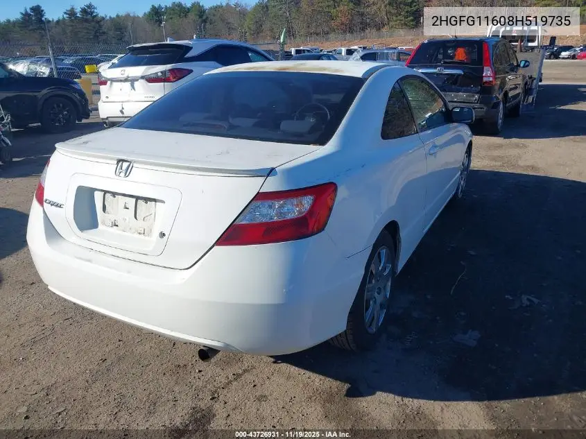 2HGFG11608H519735 2008 Honda Civic Lx