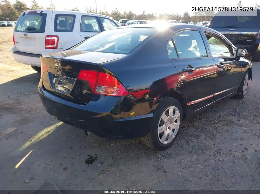 2HGFA16578H319579 2008 Honda Civic Lx