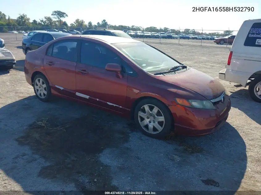 2HGFA16558H532790 2008 Honda Civic Lx