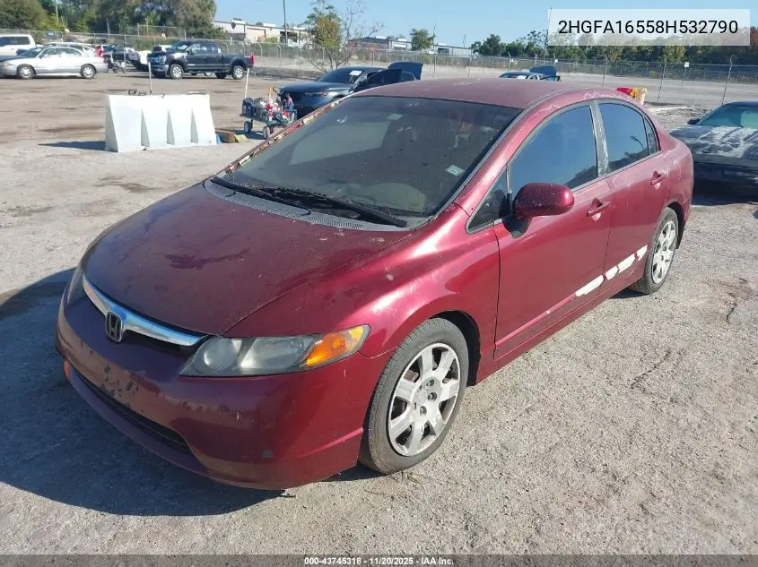 2HGFA16558H532790 2008 Honda Civic Lx