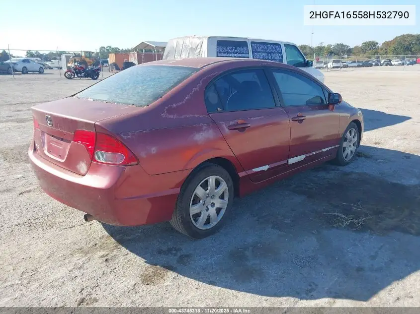 2HGFA16558H532790 2008 Honda Civic Lx