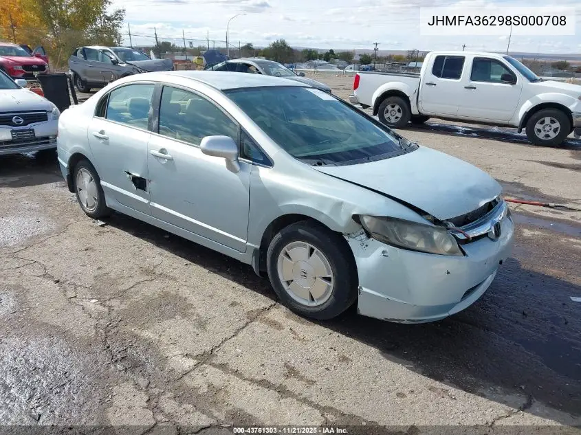 JHMFA36298S000708 2008 Honda Civic Hybrid