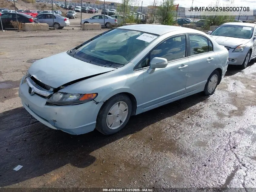 JHMFA36298S000708 2008 Honda Civic Hybrid