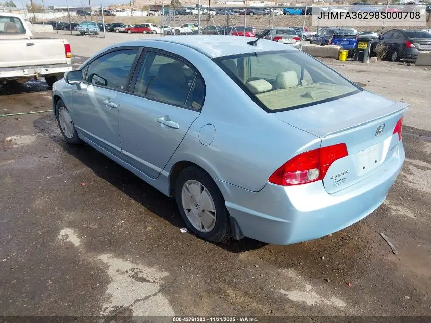 JHMFA36298S000708 2008 Honda Civic Hybrid
